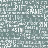 Cadeaupapier Sinterklaas Handlettering Grijs- Breedte 50 cm - 125m lang