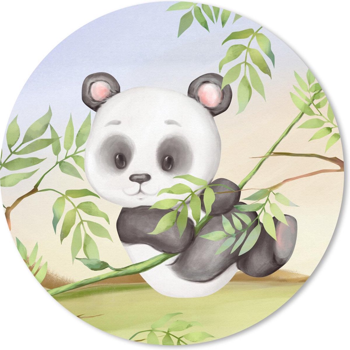 Muismat rond 30x30 cm - Mousepad Jungle - Panda - Liaan - Ronde muismatten