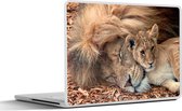 Laptop sticker - 15.6 inch - Leeuw - Jongen - Wilde dieren - 36x27,5cm - Laptopstickers - Laptop skin - Cover