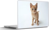 Laptop sticker - 13.3 inch - Kat - Rood - Kitten - Meisjes - Kinderen - Jongens - Kindje