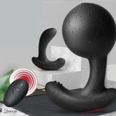 ♛Queen-Toys® Elektrische Buttplug met afstandsbediening tot 15 meter – Opblaasbaar van 3,6 tot 7,8cm -Met penisring - Anaal vibrator - Anale speeltje - Extra vibratie stuk - Stimul