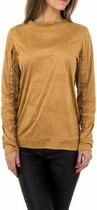 JCL pullover beige bruin met veterpatroon M/38