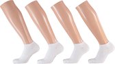 Apollo - Sneakersokken - 4 paar - Wit - Maat 43/46