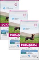 Eukanuba Adult Small & Medium Breed Weight Control - Nourriture pour chiens - 3 x Kip 2,3 kg