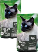 Pets Place Plus Cat Seniors - Nourriture pour chat - 2 x Riz au canard 1,5 kg
