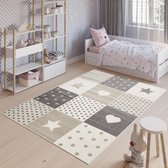 Tapiso Fiesta Vloerkleed Beige Sterren Duurzaam Tiener Kinderkamer Tapijt Maat - 200x300