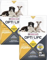 Opti Life Puppy Medium - Hondenvoer - 2 x 2.5 kg