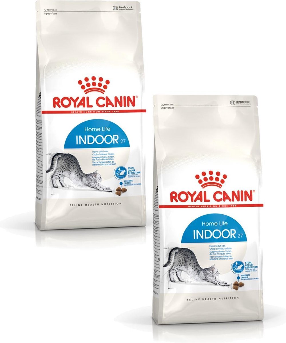 Bol.com Royal Canin Indoor 27 - Kattenvoer - 2 x 4 kg aanbieding