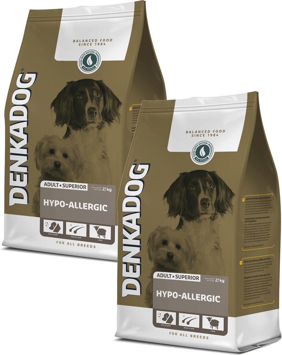 Denkadog Superior Hypo-Allergic Lam&Rijst - Hondenvoer - 2 x 2.5 kg