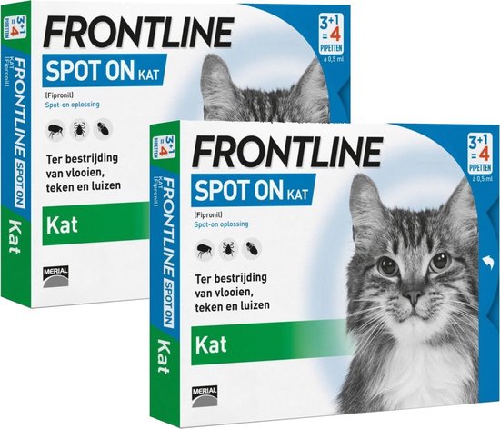 Reflectie ongeduldig voorwoord Frontline Spot On Kat - Anti vlooien en tekenmiddel - 2 x 4 pip | bol.com