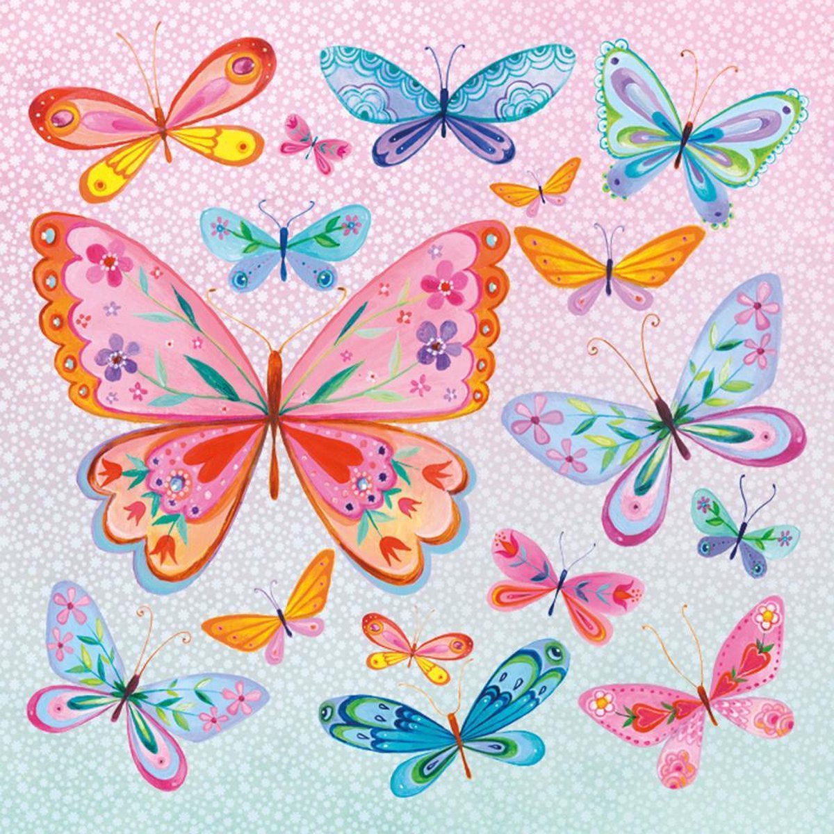PPd - servetten 33 x 33 - lunchservetten - Butterflies Allover