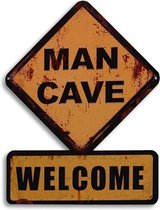 MAN CAVE - Welcome - Metalen wandbord