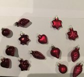 Set van Kersthangers - 30 stuks - GLAS - Bordeauxrood - mat en blinkend