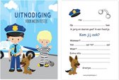 Uitnodigingen Kinderfeestje Politie en Boeven - Boevenfeestje - Jongens - 10 stuks