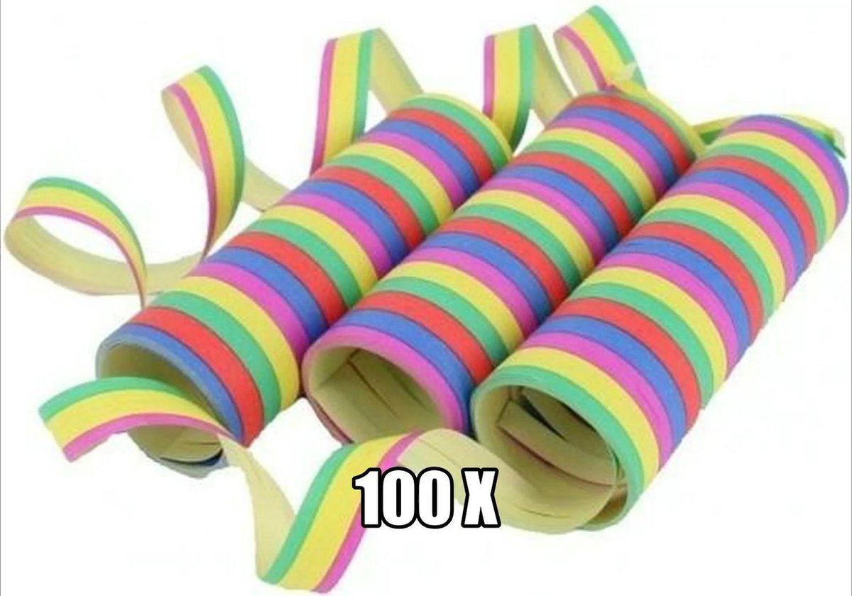 Gekleurde serpentine 100 rollen - Multi