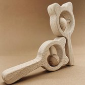 Niños | Beuken houten rammelaar | Beer rammelaar | Baby speelgoed