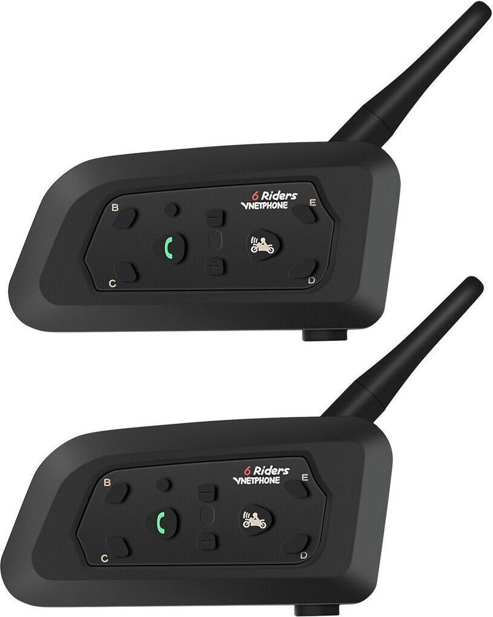2 stuks Motor headset V6 pro 1200M intercom bluetooth helm draadloos communicatie interphone navigatie/bellen