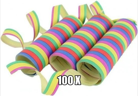 Gekleurde serpentine 100 rollen - Multi - Brandvertragend !!!