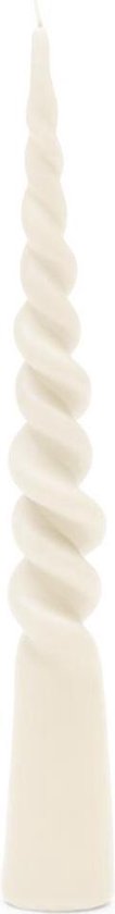 Twisted Cone Candle off-white H35