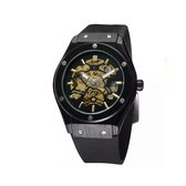 Soraro Skeleton Horloge Zwart | Horloges voor Mannen Heren horloge | Watch | Cadeau voor man | Mechanisch | Geschenkset Leer | Zwart