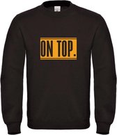 Wintersport sweater zwart M - On Top - okergeel - soBAD. | Foute apres ski outfit | kleding | verkleedkleren | wintersporttruien | wintersport dames en heren