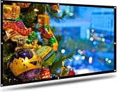 Projectiescherm 100 Inch - Beamer Scherm - Projectie Doek - Incl. krachtige bevestigingshaken - Wit