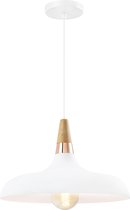 QUVIO Hanglamp retro - Lampen - Plafondlamp - Verlichting plafondlampen - Keukenverlichting - Lamp - Simplistisch laag design - E27 Fitting - Voor binnen - Met 1 lichtpunt - Aluminium - Hout 
