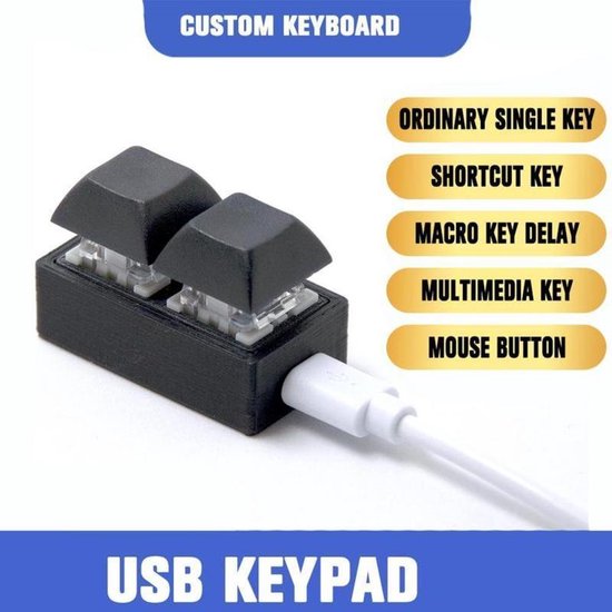 verliezen ondergoed krijgen USB Toetsenbord Mini-2 - Mechanische Toetsenbord - Custom Sneltoets -  Snelkoppeling | bol.com