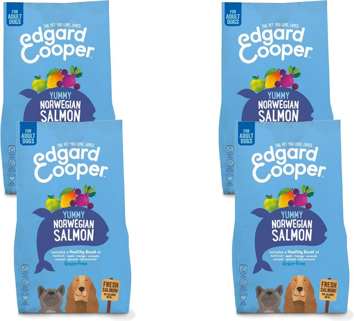 Edgard & Cooper Edgard & Cooper Yummy Norwegian Salmon Adult Zalm&Rode Biet&Appel - Hondenvoer - 4 x 2.5 kg