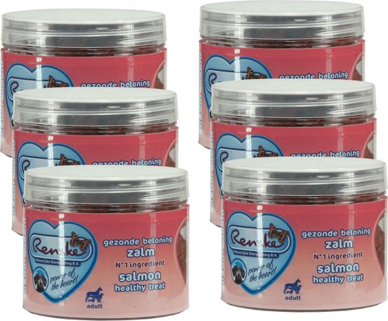 Renske Gezonde Beloning Hartjes 100 g - Hondensnacks - 6 x Zalm