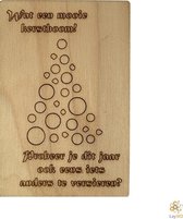 Lay3rD Lasercut - Houten Kerstkaart - Wat een mooie kerstboom - Berk