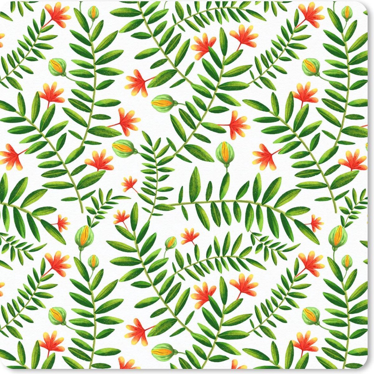 Muismat 30x30 cm - Mousepad Bloemen - Jungle - Design - Muismatten