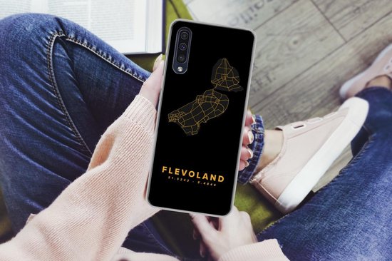 Coque Samsung Galaxy A30s - Flevoland - Carte - Pays- Nederland - Or - Coque de téléphone en Siliconen