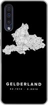 Geschikt voor Samsung Galaxy A50 hoesje - Gelderland - Kaart - Zwart - Siliconen Telefoonhoesje