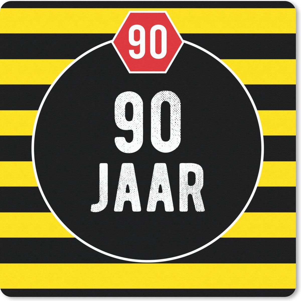 Muismat 30x30 cm - Mousepad Jubileum - Design - 90 jaar - Muismatten