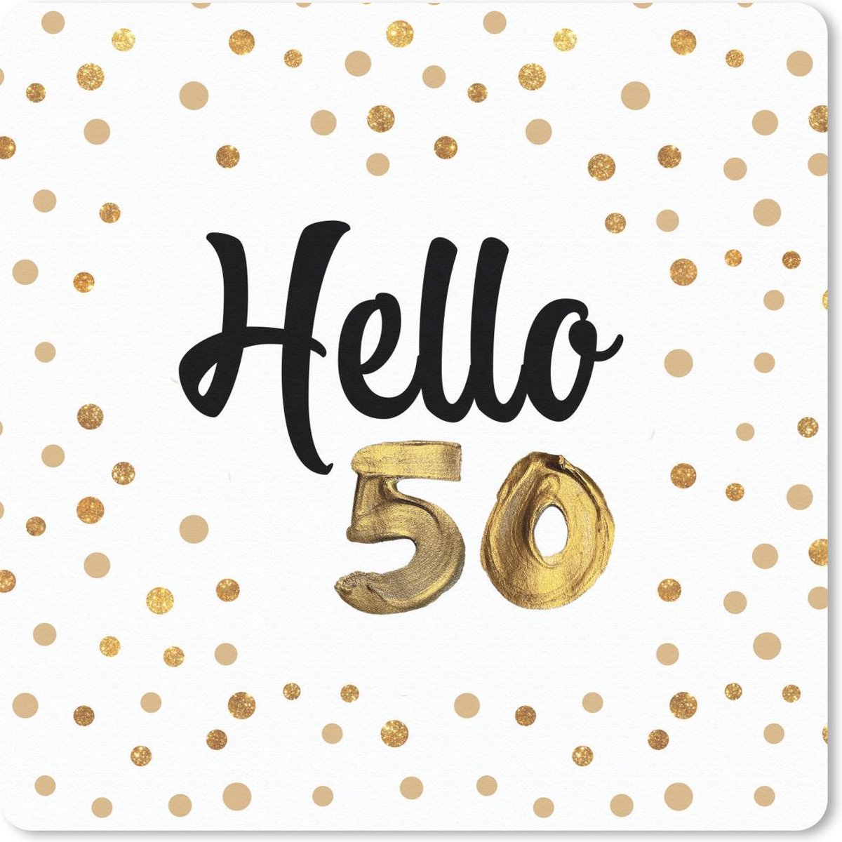 Muismat 30x30 cm - Mousepad Jubileum - 50 jaar versiering - Confetti - Muismatten