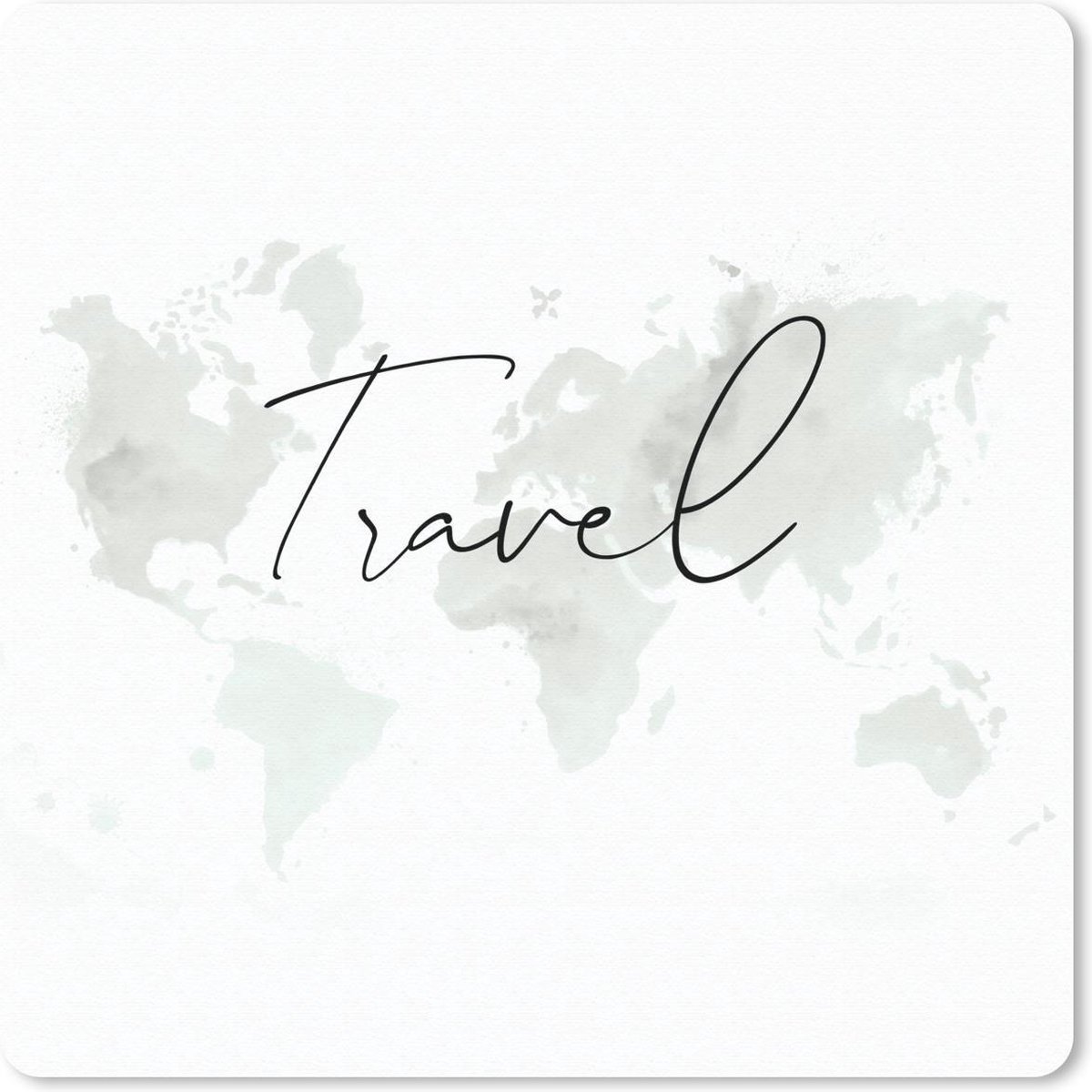 Muismat 30x30 cm - Mousepad Wereldkaart - Quotes - Reizen - Muismatten