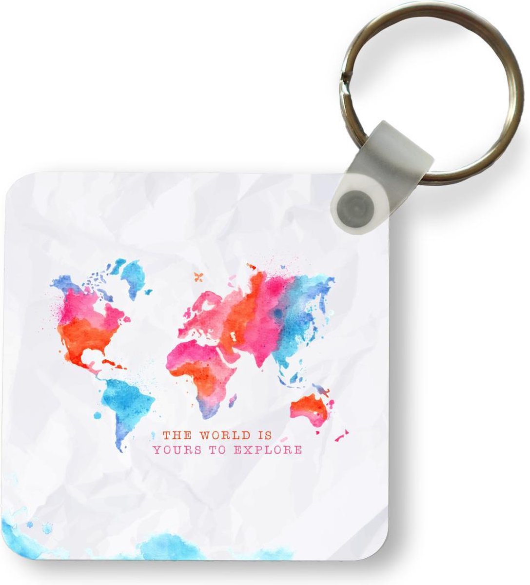 Sleutelhanger - Uitdeelcadeautjes - Kaart - Waterverf - Spreuken - Plastic