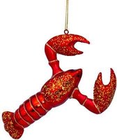 Ornament glass red lobster H14cm