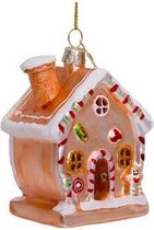 Ornament glass gingerbread house multi H9.5cm