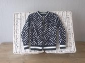 Stoer baseball vestje met hippe zebra print Vest/baseball Meisjes Vest Maat 98/104