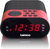 Lenco CR-07 Pink - Wekkerradio met slaaptimer en dubbel alarm - Roze