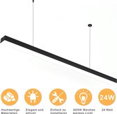 Design Hanglamp Eetkamer LED – 95cm – Hoogte verstelbaar - 24Watt 3000K - Zwart
