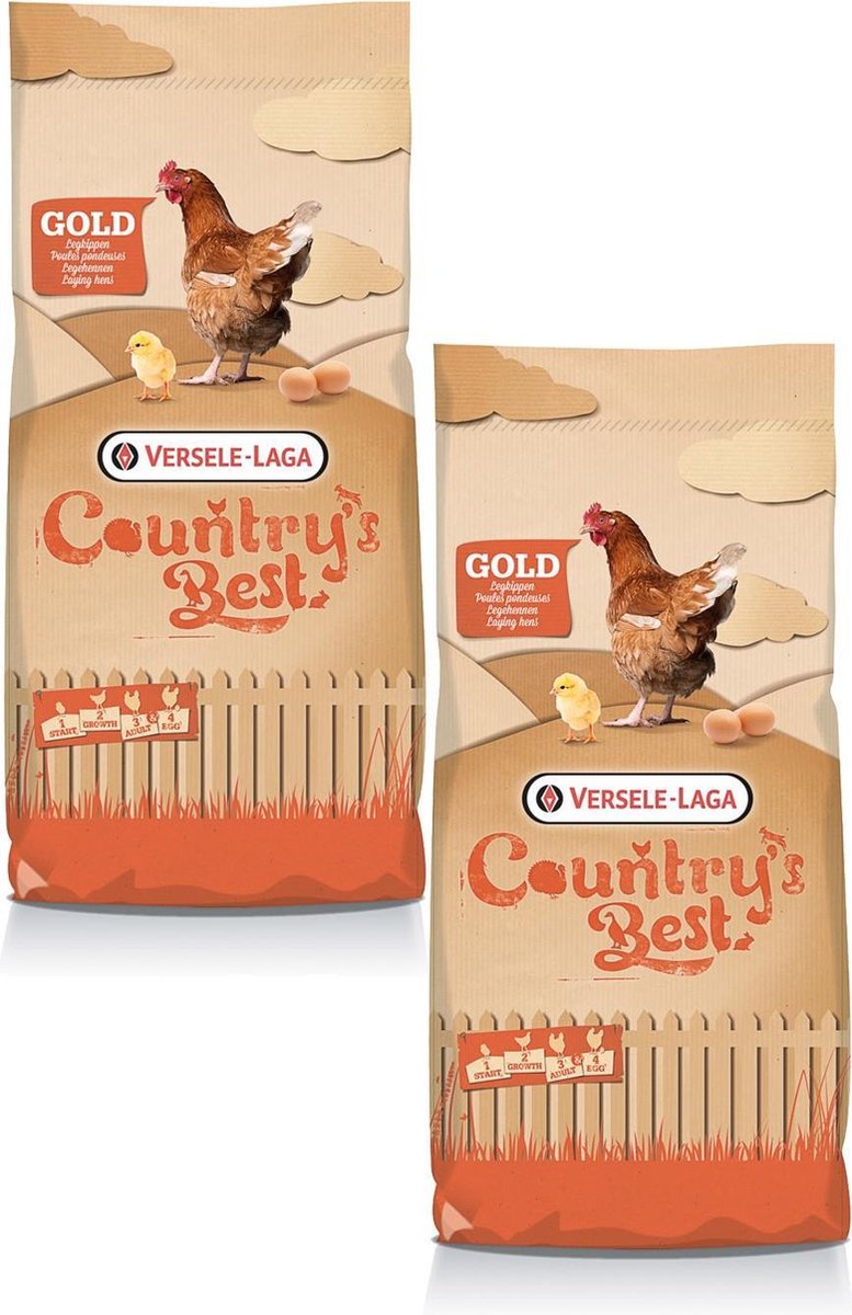 Versele-Laga Country`s Best Gold 4 Mash Legmeel - Kippenvoer - 2 x 20 kg Vanaf 1e Ei