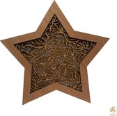 Lay3rD Lasercut - Houten kerstster - Roos - Harwood & MDF