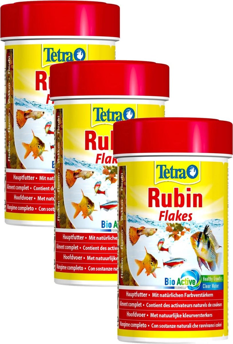 Tetra Rubin Fish Food Flakes - Nourriture pour poissons - 3 x 100
