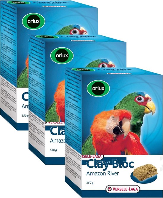 Versele-Laga Orlux Clay Bloc Amazon Parrot - Supplément pour oiseaux - 3 x  550 g | bol.com