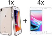 iPhone 6/6s hoesje Hardcase siliconen case transparant apple hoesjes back cover hoes Extra Stevig - 4x iPhone 6/6s Screenprotector