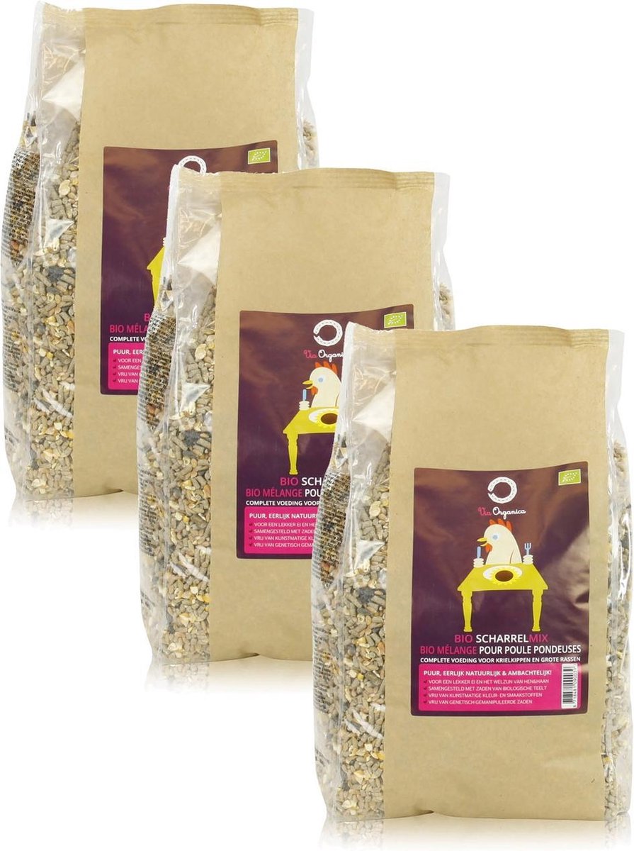 Via Organica Bio Scharrelmix - Kippenvoer - 3 x 4 kg Bio NL-BIO-01