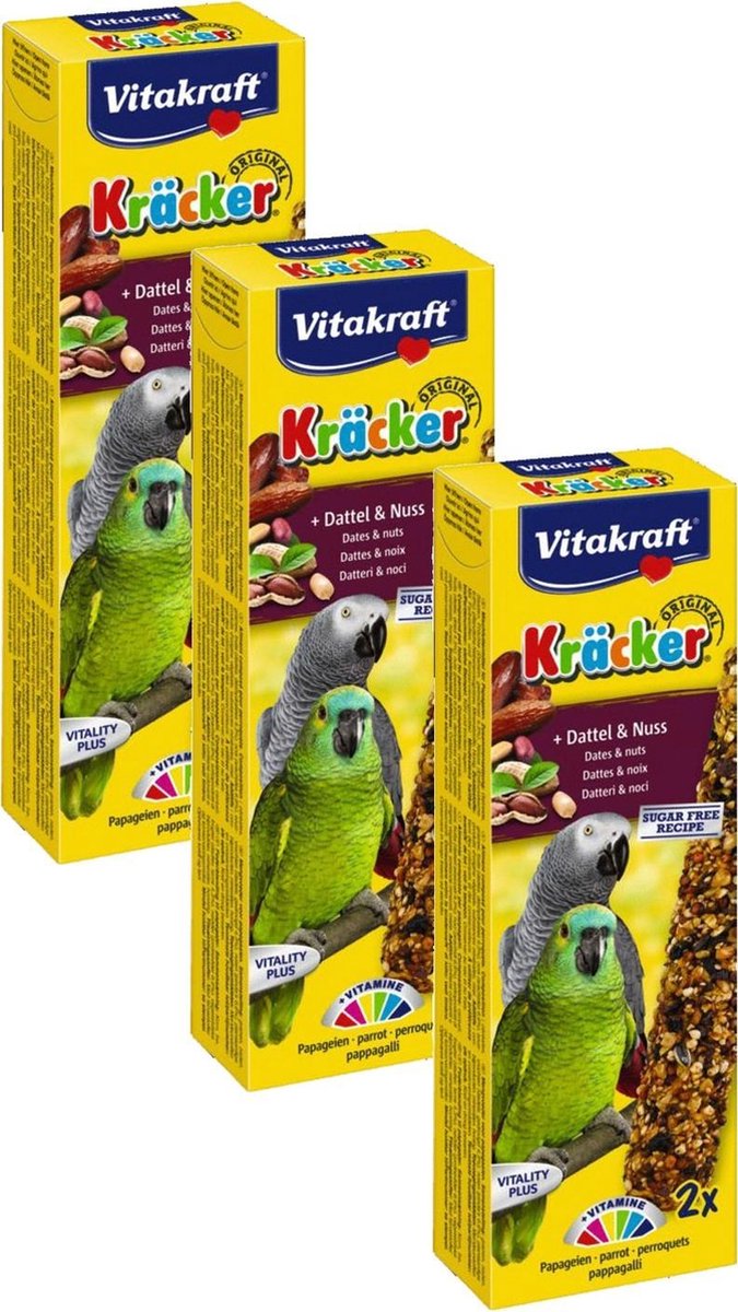 Vitakraft Papegaai Kracker - Vogelsnack - 3 x Noten 2 stuks